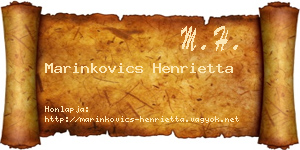 Marinkovics Henrietta névjegykártya