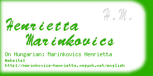 henrietta marinkovics business card